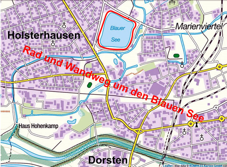 Wander und Radweg um den Blauen See